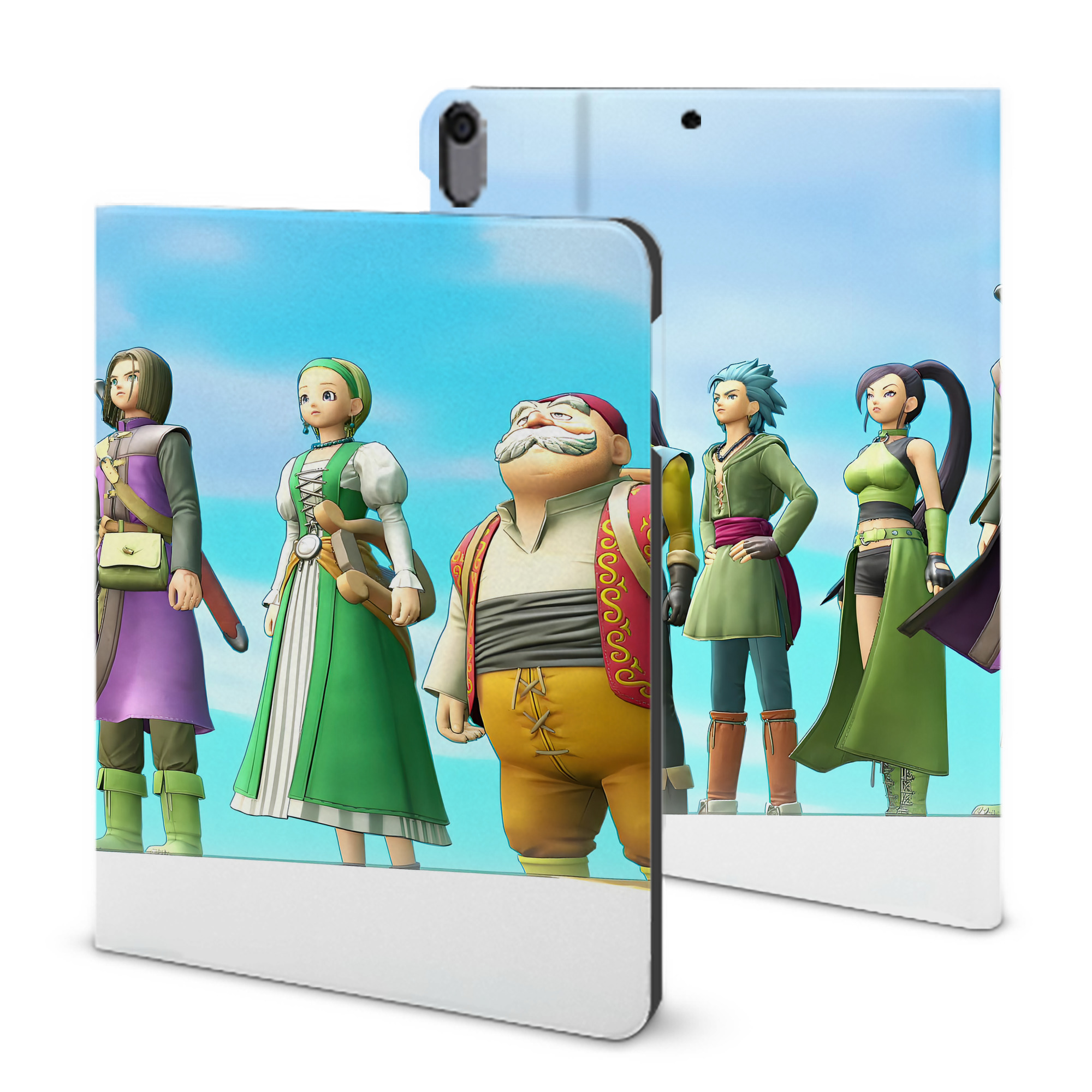 （画像用） ドラゴンクエスト Doragon Kuesuto Dragon Quest IPad ケース ブック型 PUレザー TPU 耐衝撃 軽量 薄型 ペン収納なし 全面保護 IPad 各モデル対応